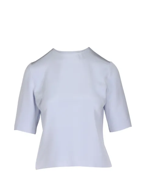 Peter Cohen silk round-neck blouse Blue 3902FPCHAMBRAY