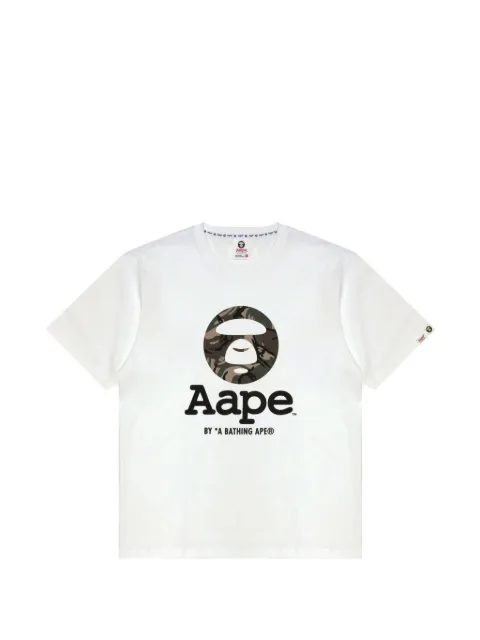 AAPE BY *A BATHING APE® Moonface camo-print T-shirt White AAPTEM1640XXQ