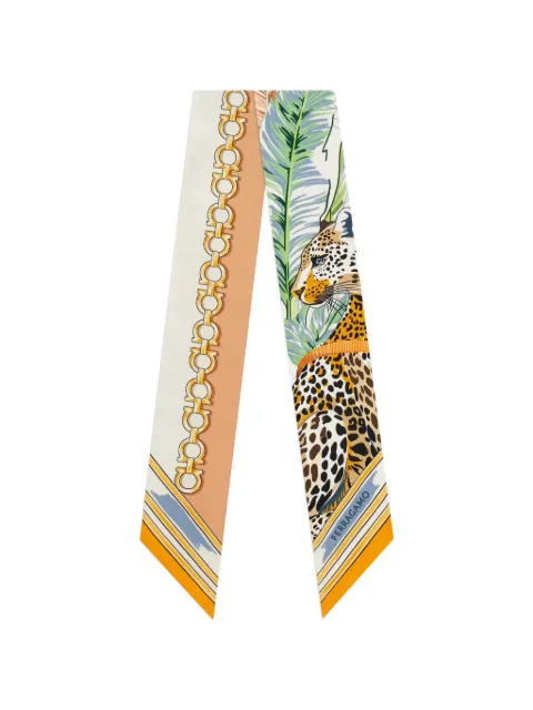 Ferragamo Felini-print silk mini bandeau Neutrals 795099