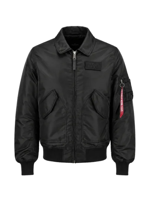 Alpha Industries CWU-36/P TT logo-patch zip-up jacket Black SS266101