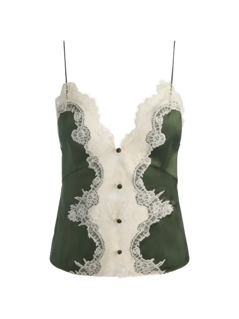 alice + olivia lace-trim slip top Green CC606A08042