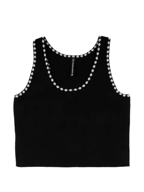 Chrome Hearts cross-print cropped tank top Black CHRM1283