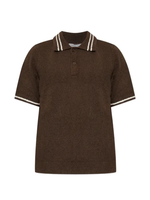 SAMSOE SAMSOE Sapedro striped-trim polo shirt Brown M25200017