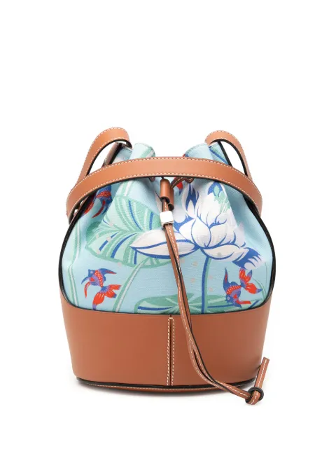 Loewe Pre-Owned 2020 Paulas Ibiza Small Canvas Balloon bucket bag Blue WL3XAH4SLPGE6EEF