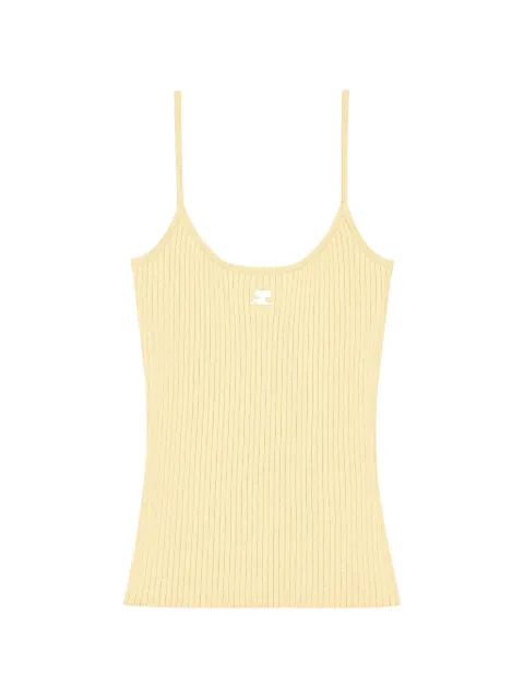 Courrèges ribbed-knit tank top Yellow 826MDE012FI0001