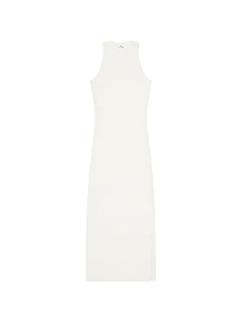 Courrèges buckle-detail ribbed-knit midi dress White 826JRO944JS0194