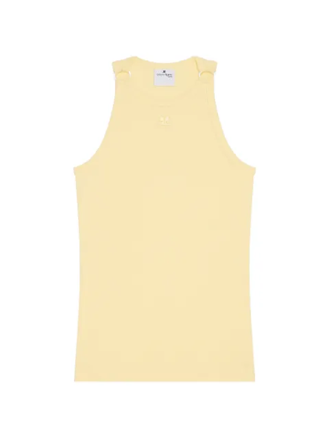 Courrèges buckle-detail ribbed tank top Yellow 826JTO578JS0194