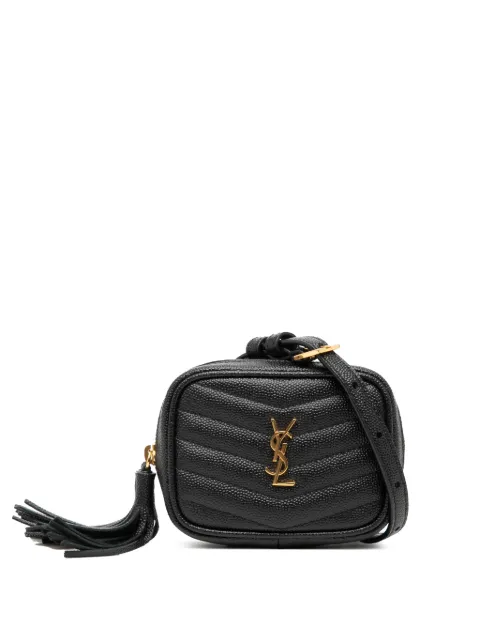 Saint Laurent Pre-Owned 2021 Baby Matelasse Grain De Poudre Monogram Lou Camera Bag crossbody bag Black I2NNW0UD8WEMM7BU