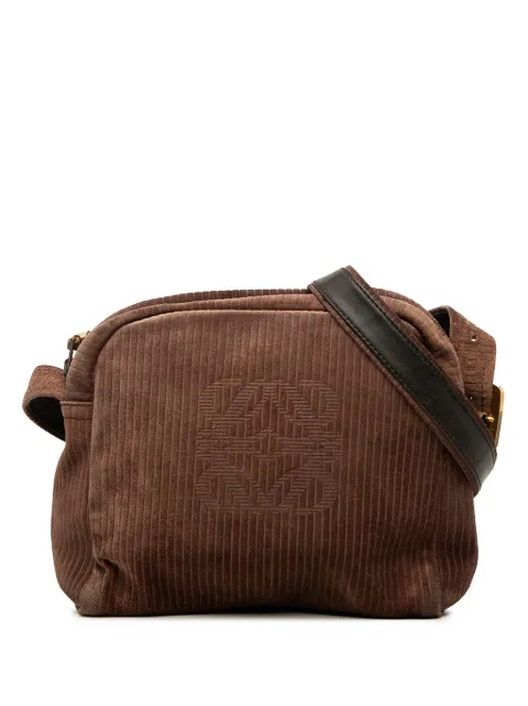 Loewe Pre-Owned 1990-2000 Corduroy Anagram shoulder bag Brown DIIFR6ALLZ05L6FD