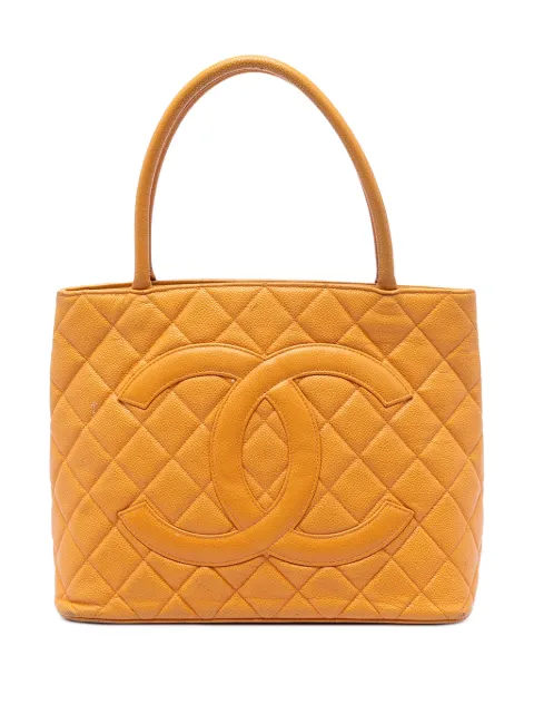 CHANEL Pre-Owned 2003-2004 Caviar Medallion tote bag Yellow NNVGKTNRYPO7KHAJ
