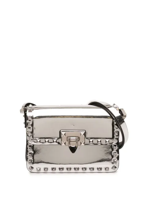 Valentino Garavani Pre-Owned 2018-2026 Small Mirror Calfskin Rockstud23 shoulder bag Silver 61MUFW2D1D7IM2T6