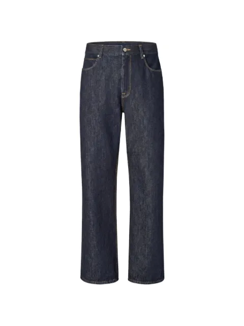 FENDI logo-patch straight-leg jeans Blue FLP302B15C