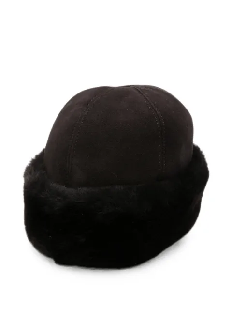 Liska shearling-trim suede hat Brown 547