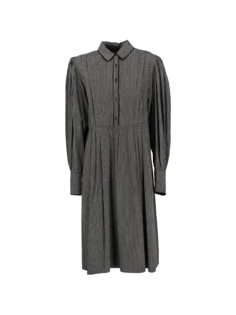 Kenzo Pre-Owned pinstripe-pattern pleated dress Grey BR2497