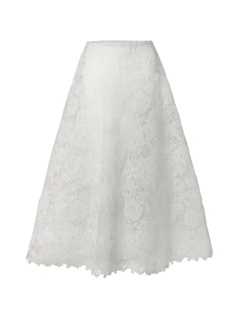 Carolina Herrera hydrangea lace midi skirt White P2611N308HFL