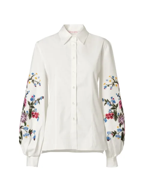Carolina Herrera floral-embroidered shirt White P2611E220SCT