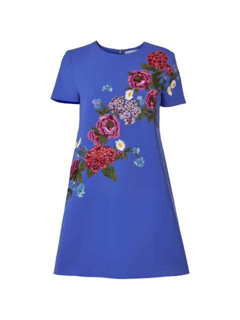 Carolina Herrera floral-embroidered mini dress Blue P2611E561SFR