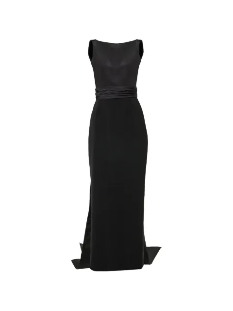Carolina Herrera column gown with back bow Black P2611N565SFA