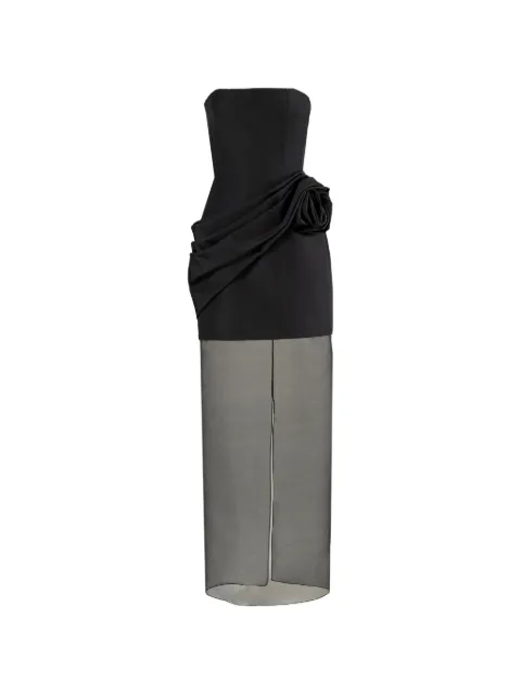 Carolina Herrera strapless gown with sheer organza skirt Black P2611N770SFA