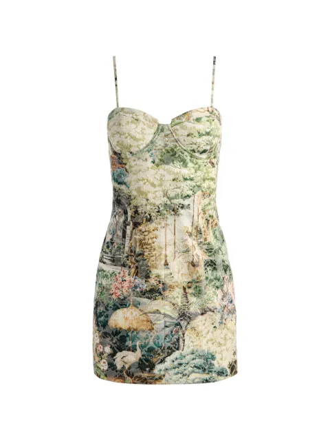 alice + olivia seamed corset mini dress Green CC606P01528