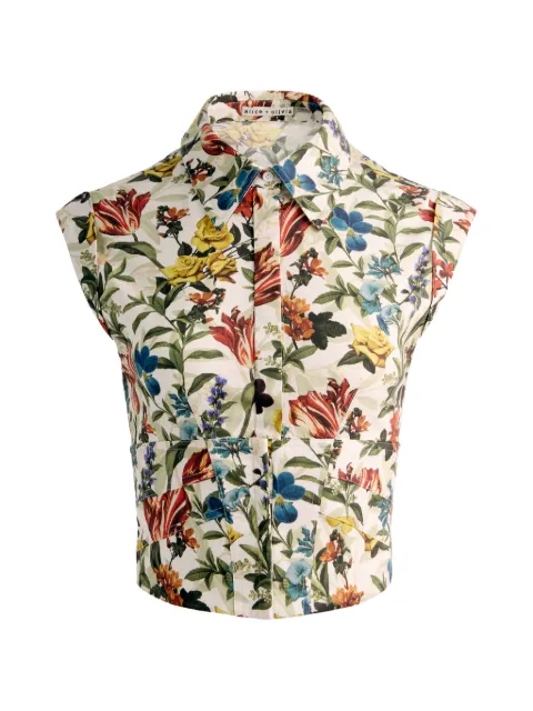 alice + olivia Kim floral-print corset top Neutrals CC606P35024
