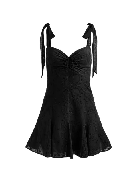 alice + olivia Ambrie embroidered mini dress Black CC606D36577