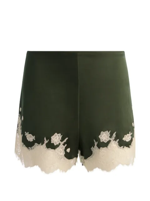 alice + olivia Elissa lace-trim shorts Green CC606206616