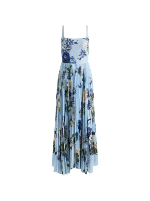 alice + olivia Carolyn floral-print pleated maxi dress Blue CC606P30517