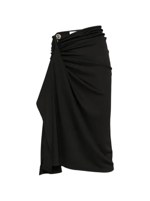 Christopher Esber Droplet ruched stone-embellished midi skirt Black 26024159