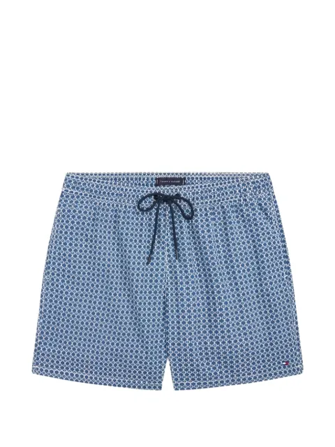 Tommy Hilfiger geometric-print drawstring swim shorts Blue FUM0UM03491
