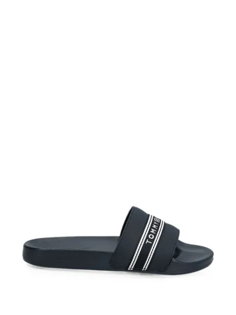 Tommy Hilfiger logo-tape webbing slides Blue FFW0FW09359