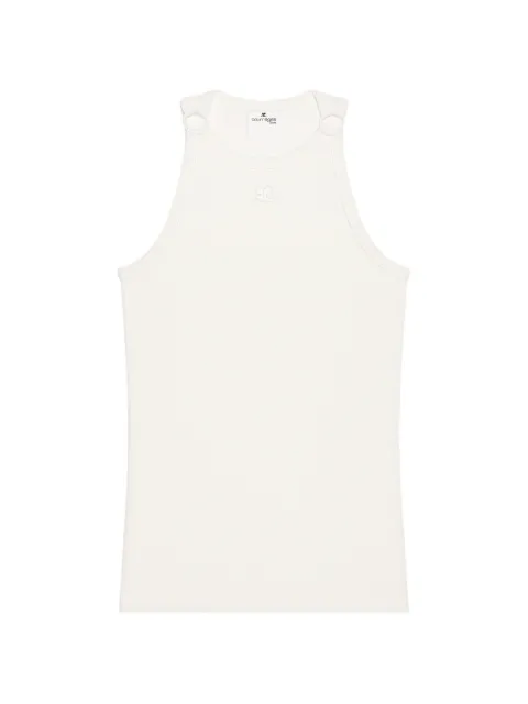 Courrèges buckle-detail ribbed tank top White 826JTO578JS0194