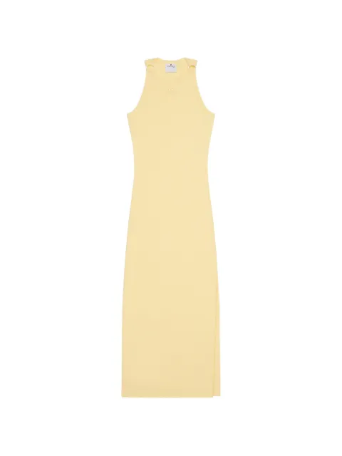 Courrèges buckle-detail ribbed-knit midi dress Yellow 826JRO944JS0194