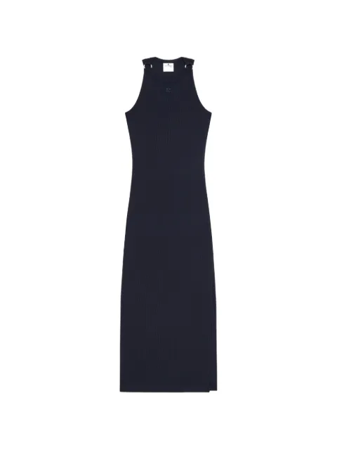 Courrèges buckle-detail ribbed-knit midi dress Blue 826JRO944JS0194