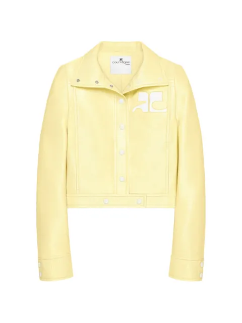 Courrèges vinyl-effect cropped jacket Yellow 826CBL005VY0014