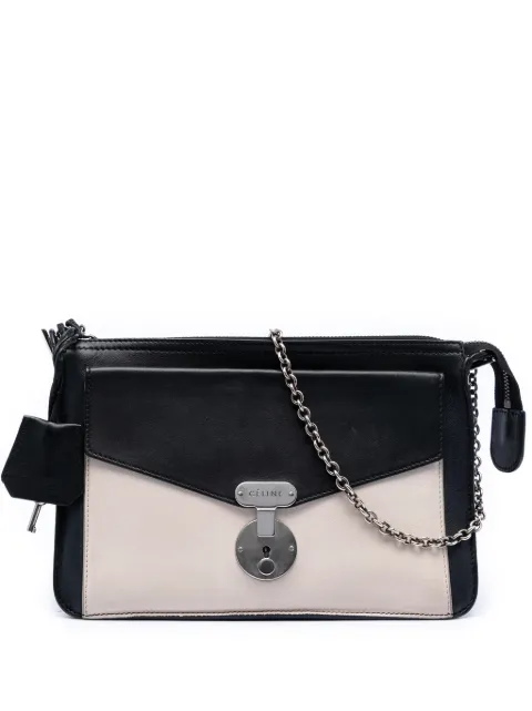 Celine Pre-Owned 2011 Bicolor Leather Pocket Envelope Zip crossbody bag Black FQ0HWWYT4TD1K587