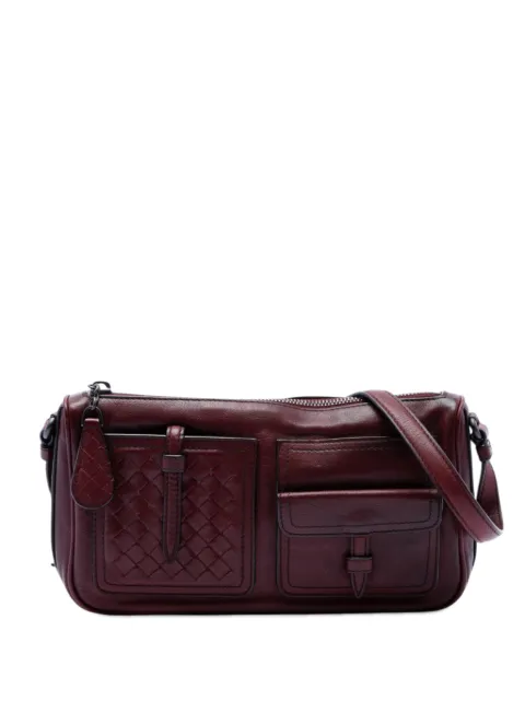 Bottega Veneta Pre-Owned 2012-2026 Intrecciato Trimmed Multi Pocket Leather shoulder bag Red EB8BJSLJZNBU3DRS