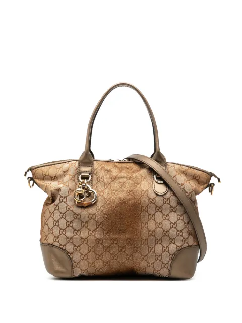 Gucci Pre-Owned 2000-2015 GG Lurex Heart Bit satchel Brown 9W5I28EV560EU09G