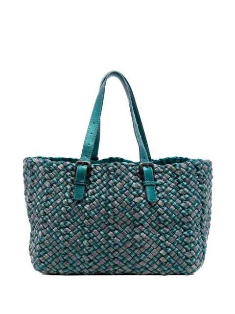 Bottega Veneta Pre-Owned 2012-2026 Medium Metallic Nappa Intrecciato Cesta tote bag Blue TE5FZQBU2Q6AEBP1