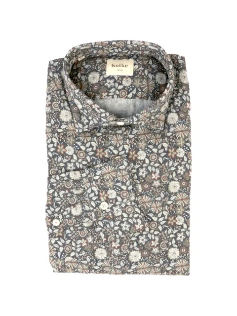 Koike Barcelona floral-print long-sleeve shirt Grey 3221I08925