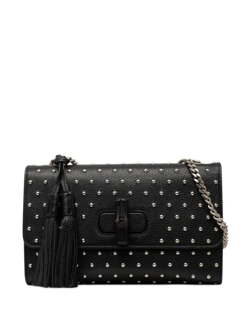 Gucci Pre-Owned 2016-2026 Medium Studded Leather Miss Bamboo crossbody bag Black 388ELN83P8Q22YFJ