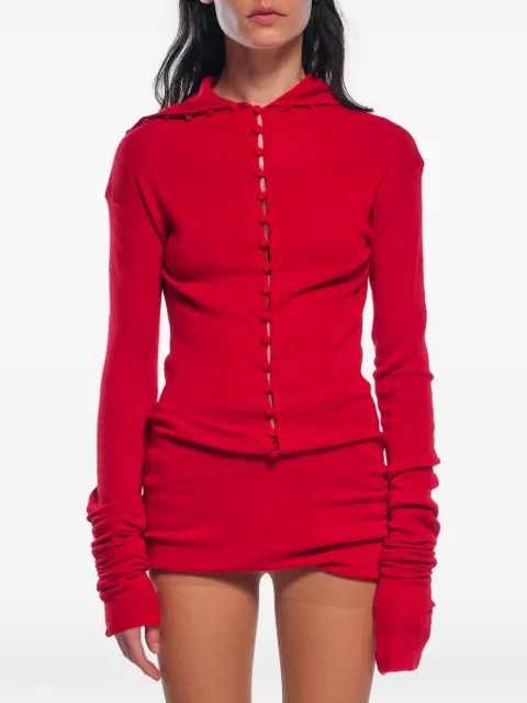 ROT The Not So Sartre button-up sweater Red 1092