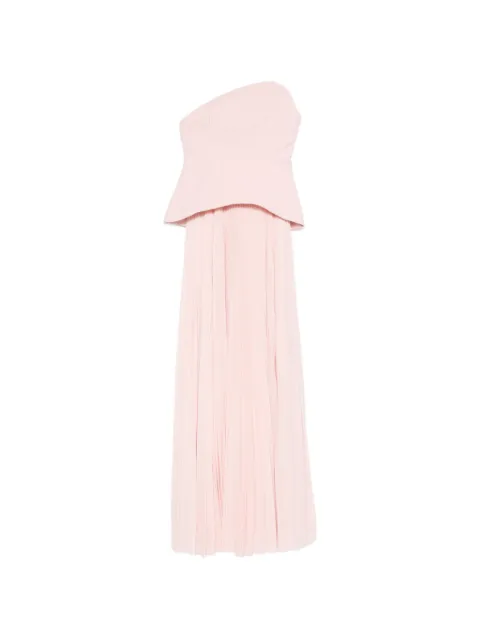 Solace London pleated strapless maxi dress Pink OS44017