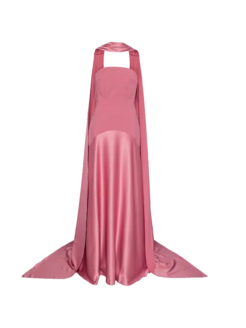 Solace London Mae scarf-detail strapless maxi dress Pink OS48014