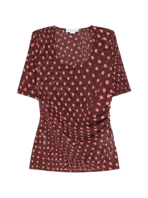 Stella McCartney polka-dot ruched top Brown 6J04813SQA75