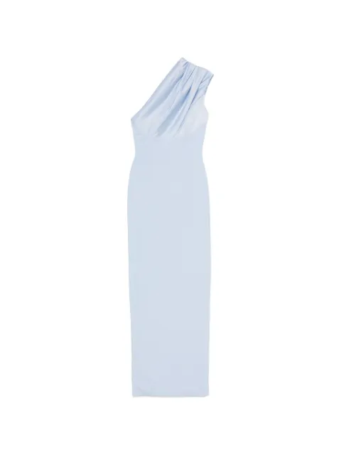 Solace London Gracie one-shoulder draped maxi dress Blue OS48019