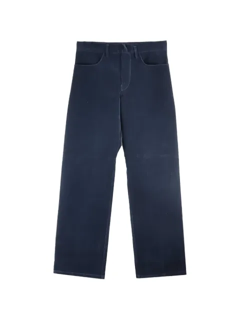 Omar Afridi velvet straight-leg trousers Blue OASS26TRS10301