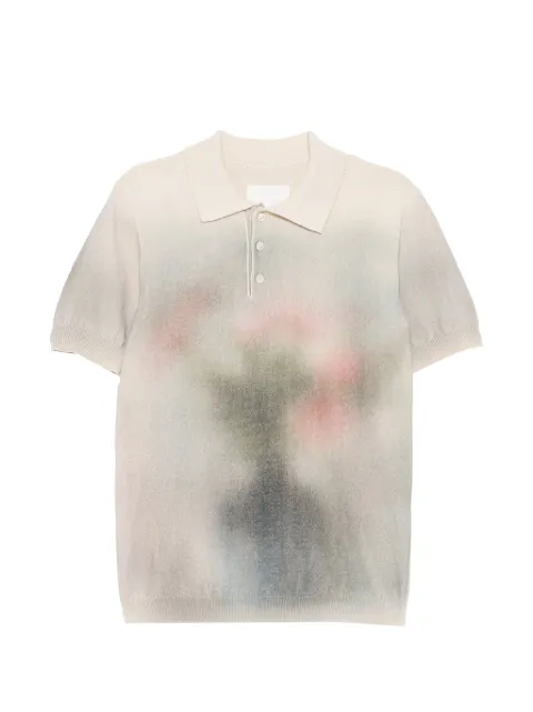 Maison Margiela spray-effect knitted polo shirt Neutrals S67GL0026M13252