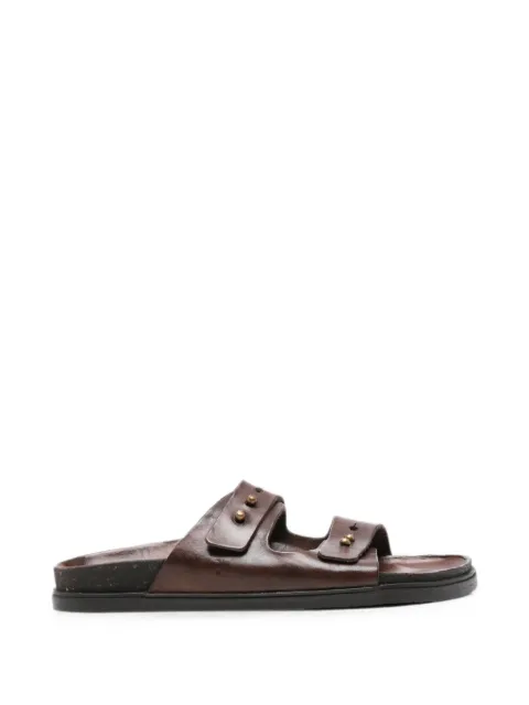 brador leather flat sandals Brown 68891
