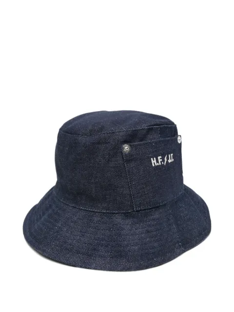 A.P.C. logo-print bucket hat Blue COHOOM24213